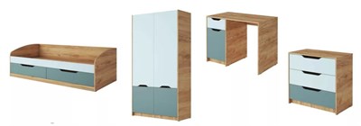 Комплект-1 RICH (КР-002+ШК-002+СП-001+КМ-001) Дуб Крафт золотой / Кенди U9114 (УД) / Сумеречный голубой 6292 - фото 19855