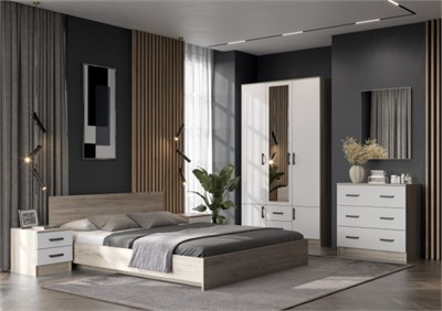 Модульная спальня Ронда Дуб Крафт серый / Белый  (ТИ) 6319