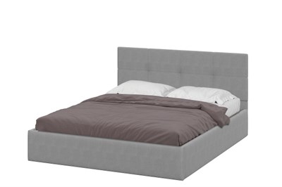 Кровать двойная №4 (1,6*2,0 мягкая) Ткань серый  (ТИ) 6330