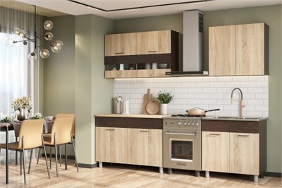 Кухонный гарнитур "Босфор" (2м) Дуб Венге/Дуб Сонома  (ТИ) 6331