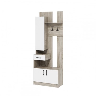 мс для прихожей Вега ВШ-1 Дуб крафт серый / Белый  (ТИ) 6368