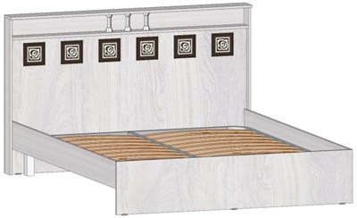 Кровать 2-х спальная Коста-Рика 1600 Анкор светлый  ( в наличии)   (ТИ) 6375