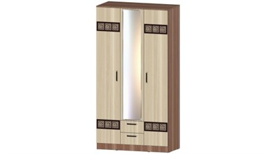 Шкаф 3-х створчатый Коста-Рика Ясень Шимо комбинированный  ( в наличии)  (ТИ) 6381