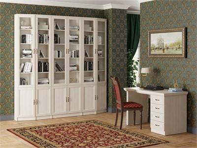 Библиотека МС - 2 Оливия (Дуб кальяри) (Вудлайн кремовый)  (Э) 6386