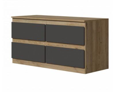 Тумба ТВ 4 ящика Твист  - (дуб вотан / базальт) (Дуб вотан) (Белый)  (Р-Л) 6393