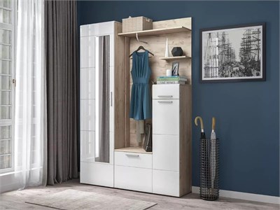 Прихожая - Лайн (Дуб серый/Белый глянец)  (МБ) 6400