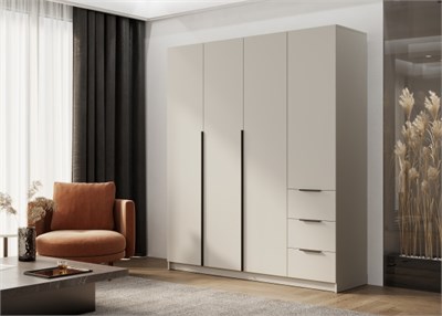 ВЕНТУРО Шкаф ШК-003 (4-ств, с ящиками) Корпус - Кашемир 2,75  (МТ) 6473