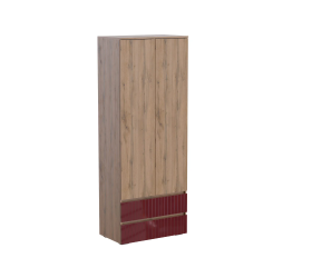 Шкаф двустворчатый Ливерпуль дуб вотан / бордо   (Х) 6541