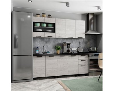 Кухня Сканди 2.0 №1 (белый/бетон пайн светлый) в наличии  (МБ) 6548