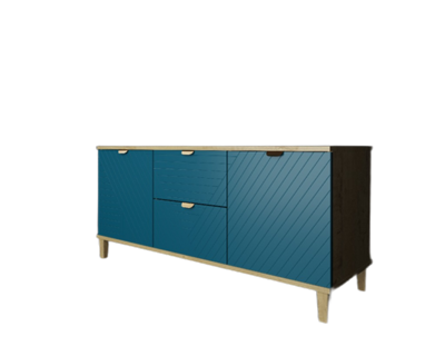 Комод Роттердам 4 дуб бунратти / эмеральд  ( в наличии)  (РЛ) 6564