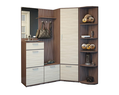 Модульная прихожая №5 Ника ясень шимо светлый / ясень шимо темный   (Э) 6568