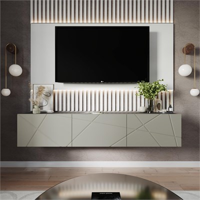 Тумба ТВМ-10 графит/панакота - белый/белый снег   (МБ) 6581