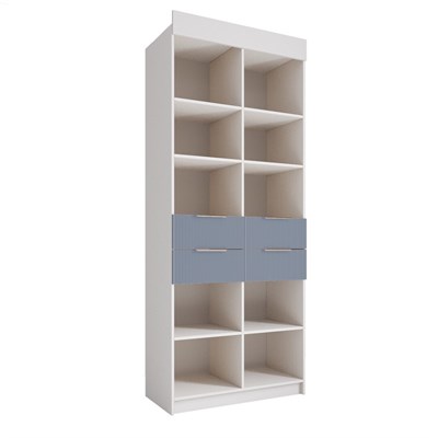 Стеллаж 900 с ящиками Лавис СД 900.1 (Белый/Лазурь софт)   (МБ) 6590