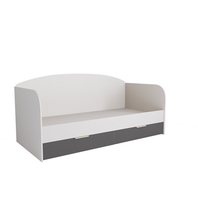 Кровать с ящиками Лавис ДКД 2000.1 (Белый/Графит софт)   (МБ) 6600