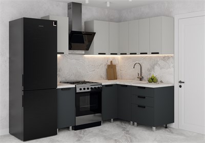 Модульная кухня Лаванда Керамика / Сталь  (МБ) 6605