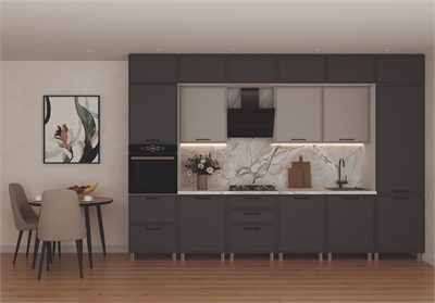 Модульная кухня Магнолия Сталь / Керамика  (МБ) 6607