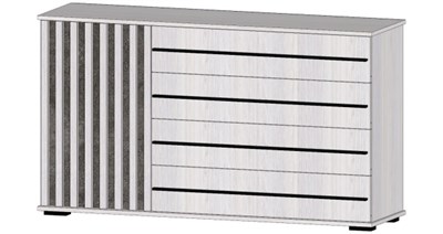 Марракеш Комод 1 створка 4 ящика Анкор светлый / Цемент темный   (МТ) 6633