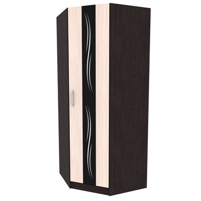 Спальня Эрика шкаф угловой с зеркалом венге/дуб молочный  (МФ) 6654