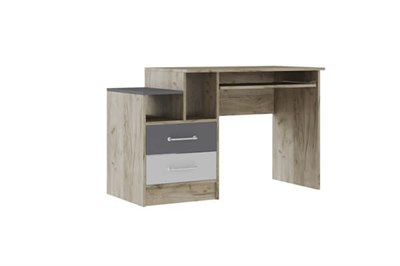 Колибри Лофт стол письменный дуб крафт серый/графит серый+камень серый  (МФ) 6662