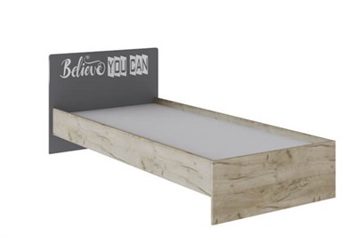 Колибри Лофт кровать 0,9 дуб крафт серый/графит серый  (МФ) 6663