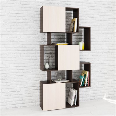 Стеллаж Ромео-9 венге/дуб молочный  (МФ) 6670