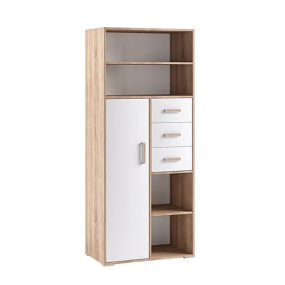 Бланка. Стеллаж книжный дуб сонома/белый  (МФ) 6681