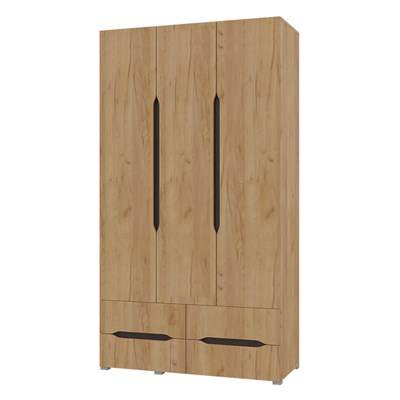 "Вега" Шкаф 3х.ств. 4 ящ. (Дуб золотой крафт)  (МФ) 6694