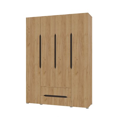 "Вега" Шкаф 4х.ств. 2 ящ. (Дуб золотой крафт)  (МФ) 6695