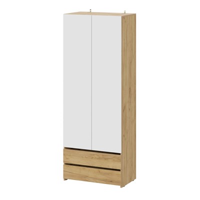 "Абрау" Шкаф двухстворчатый (с ящиками) Дуб Золотой/Белый   (МФ) 6703