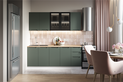 Кухонный гарнитур «Хельга» 2,0 м (олива софт)   (МК) 6707