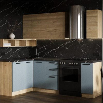 Кухонный гарнитур «Твист Лазурь» 1,4*2,3 м   (Р-Л) 6710