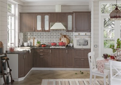 Модульная кухня Гренада Бразильский орех   ( в наличии)   (ТМ) 6766