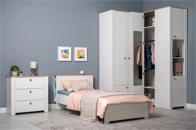 Детская Джастин белый шагрень/дуб белый эксклюзив   ( в наличии)  (Т-А) 6776