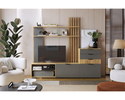 Гостиная Бери К3 дуб крафт золотой / графит  ( в наличии)  (М-С) 6795