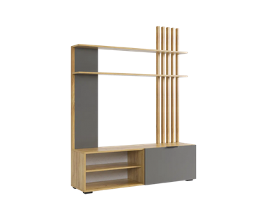 Стенка Бери дуб крафт золотой / графит  ( в наличии)  (М-С) 6798