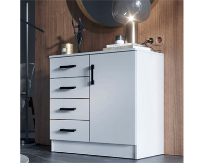 Комод К800-1Д белый гладкий  ( в наличии)  (Э) 6803