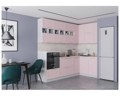 Кухня Квадро 2400х1400 Роза  модульная  (МБ) 6810