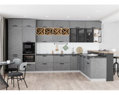 Кухня Ройс 4400х1816 Гранит Грей  модульная  (МБ) 6812
