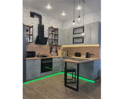 Кухня Лофт 2200х2450 Бетон светлый  модульная  (МБ) 6813