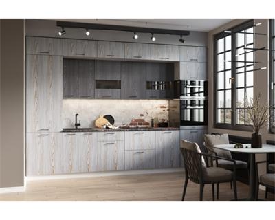 Модульная кухня Симона Loft 3400 Швейцарский кедр серый   (МК) 6850