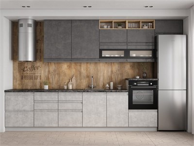 Модульная кухня "Скала" (бетон темный/бетон светлый) в Новосибирске  (МБ) 6871