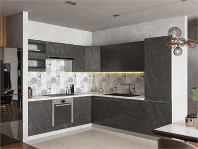 Модульная кухня "Скала" (гранит оникс) в Новосибирске   (МБ) 6872