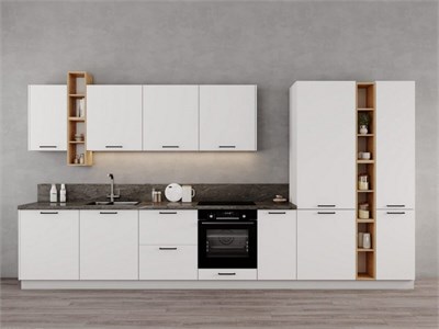 Модульная кухня "Фортуна" (белый) в Новосибирске  (МБ) 6873