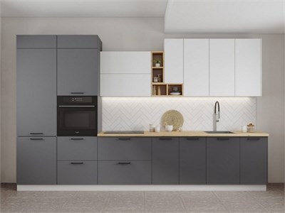 Модульная кухня "Фортуна" (белый/графит) в Новосибирске  (МБ) 6874