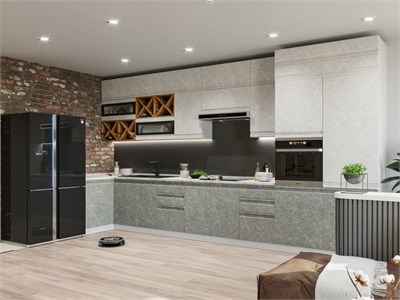 Модульная кухня "Скала" (гранит грей/гранит маус) в Новосибирске   (МБ) 6875