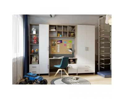 Детская Студент Комплект мебели (Дуб сонома/Белый)   ( в наличии)  (УО) 6894