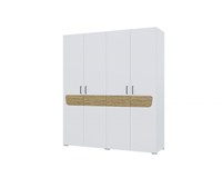 Шкаф 4-х створчатый Милана (Белый/Сосна Гранд)  (МФ) 6323