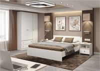 Спальный гарнитур Дакота  (белый/кромка дуб сонома/ДВПО белый)  (Э) 6387