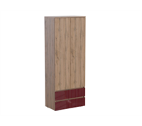 Шкаф двустворчатый Ливерпуль дуб вотан / бордо   (Х) 6541