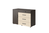 Вега К-02 Комод 4 ящ.+1 ств. Венге / Дуб молочный   (МТ) 6551